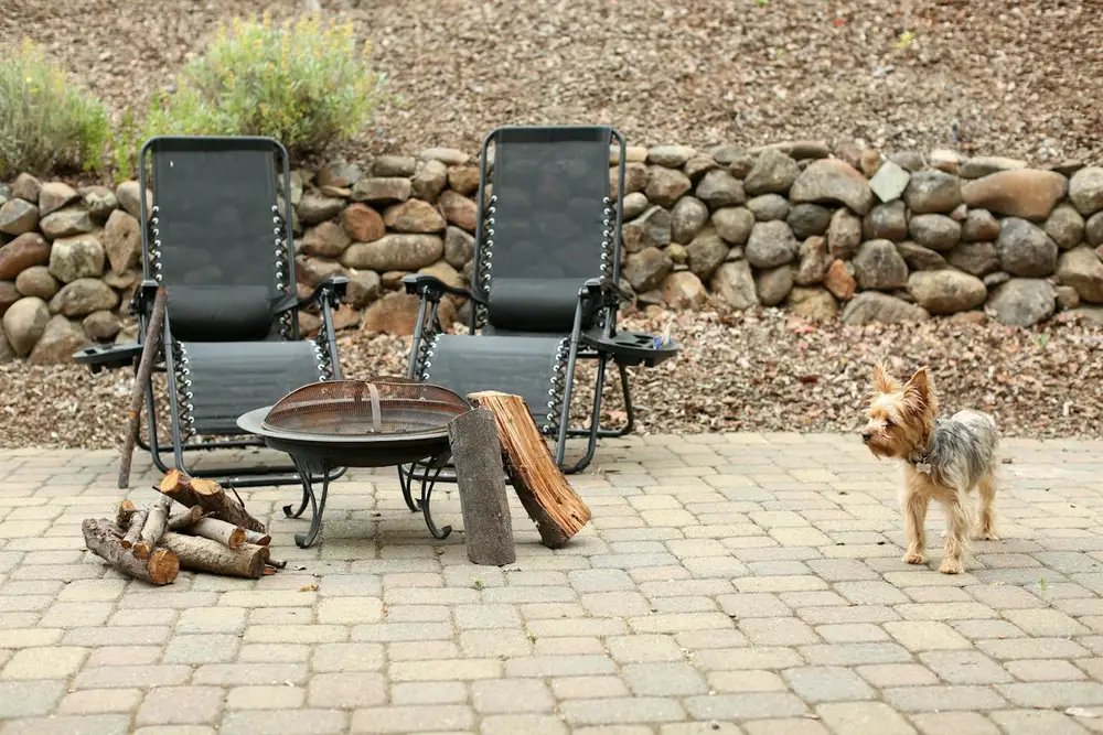 Paver patio with fire pit in Long Beach, CA